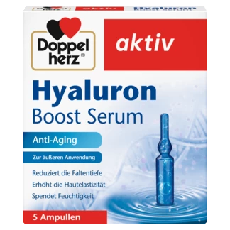 Abbildung der Produktverpackung Doppelherz aktiv Hyaluron Boost Serum Frontansicht